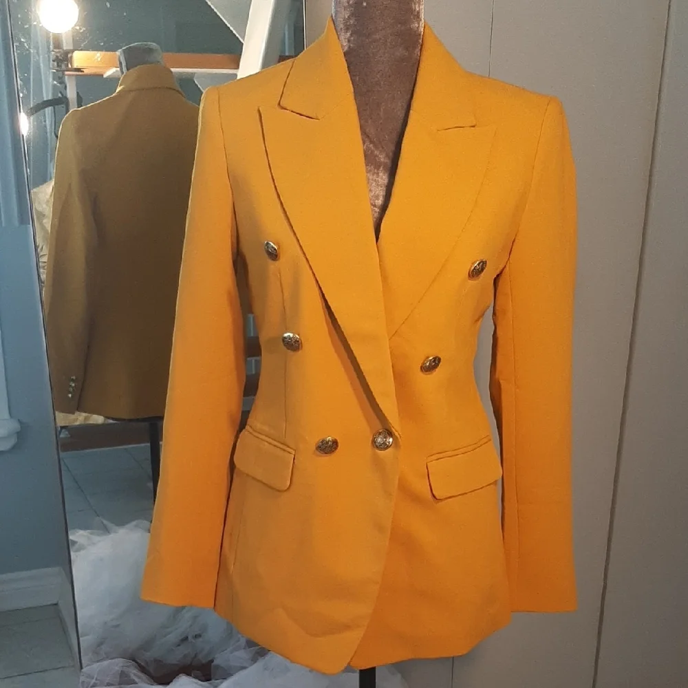 2 PC Banana Republic🔥HARVEST GOLD🔥JACKET➕DRESS Taylored Sz 4 - Picture 3 of 16